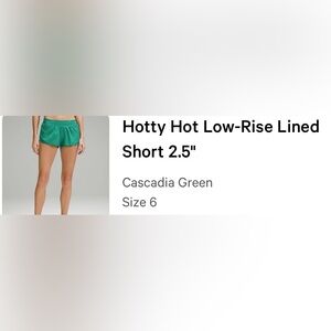 Lululemon Hotty Hot Low Rise Shorts